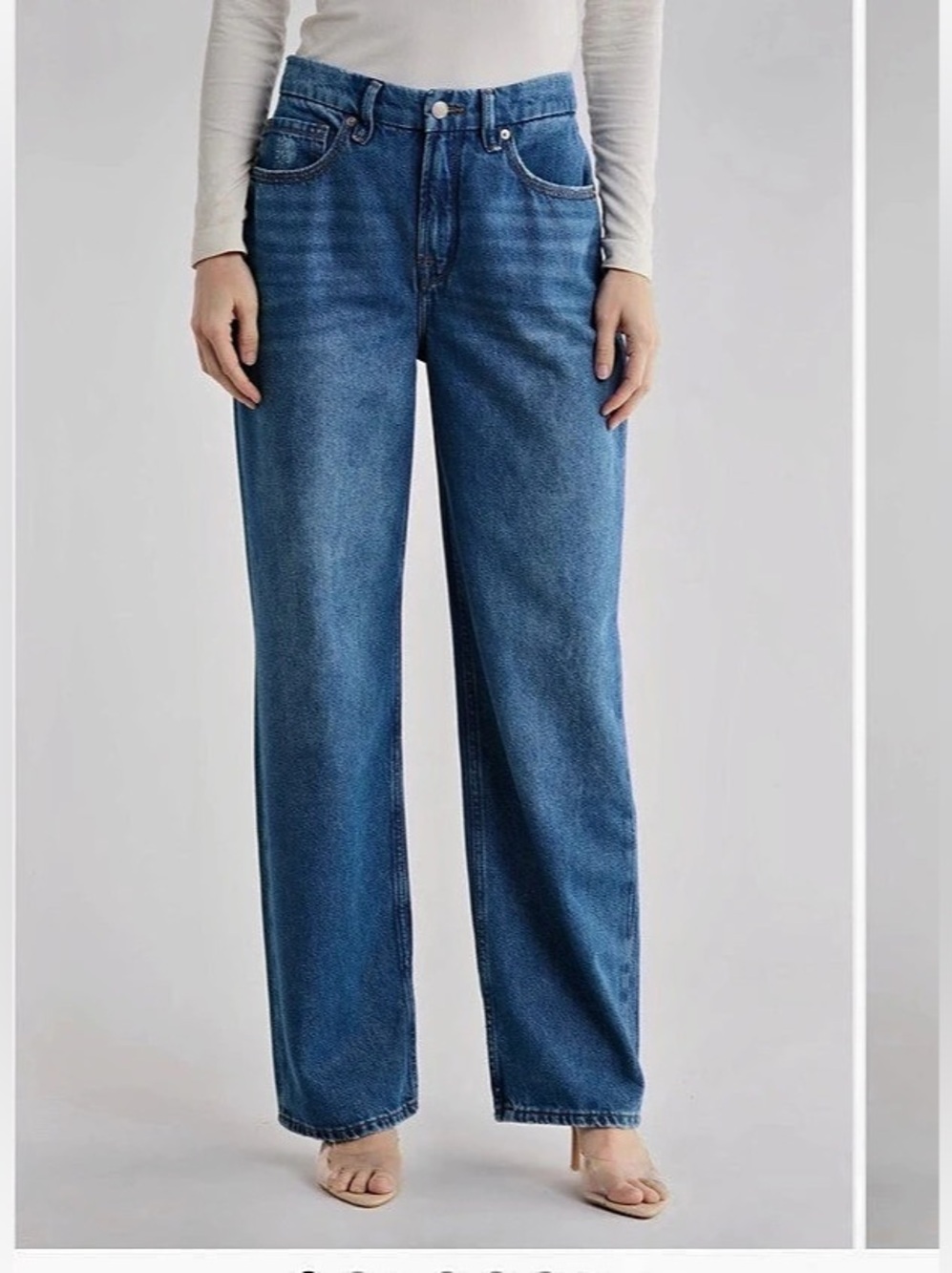 Good American Good '90s Low Belt Loop Jeans Straight Leg Jeans Blue541 Sz 6 NWT